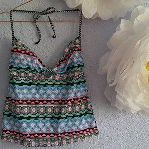 Old Navy Halter Tankini Lined Ties Behind Neck